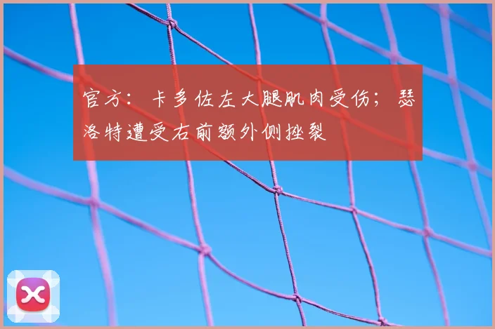 官方：卡多佐左大腿肌肉受伤；瑟洛特遭受右前额外侧挫裂