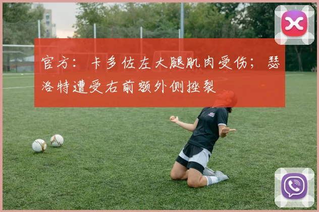 官方：卡多佐左大腿肌肉受伤；瑟洛特遭受右前额外侧挫裂